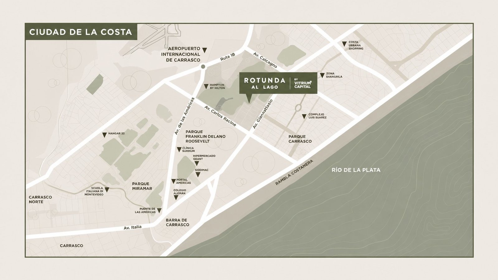 Mapa de ubicación Rotunda al Lago Ciudad de la Costa